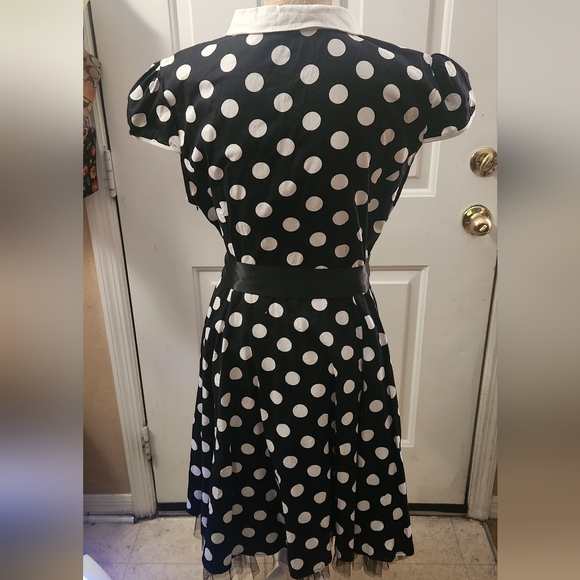 Hearts & Roses Rockabilly Polkadot Dress Size 18 - Picture 2 of 8
